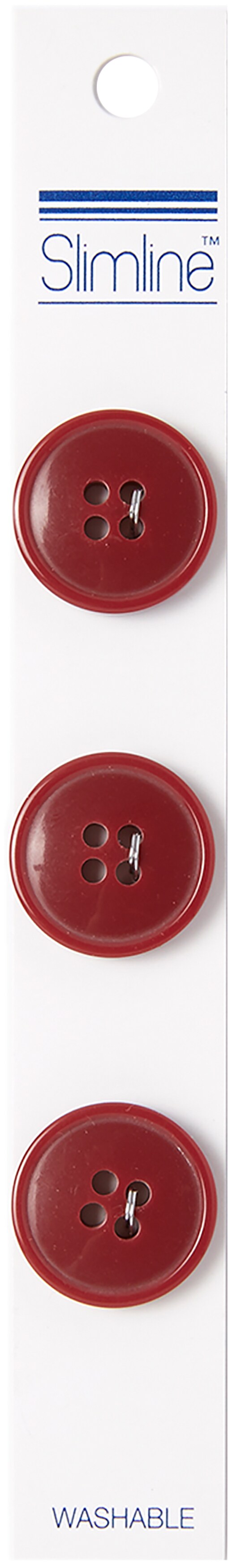 Slimline Buttons Burgundy 4 Hole Z197  3/4"/19 mm
